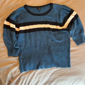Rue21 blue sweater with 3/4 length sleeves